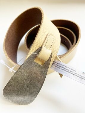 Free People Oyster Bay cream hip belt with silver buckle new M/L. NWT